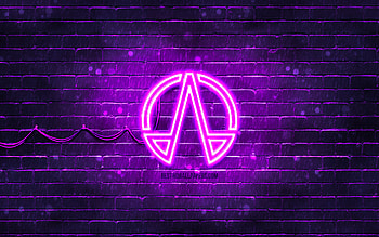 The Expanse violet logo, , violet brickwall, The Expanse logo, TV Series, The Expanse neon logo, The Expanse HD wallpaper