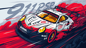 Porsche 911 Rsr Artwork, porsche-911-rsr, porsche-911, porsche, artist, artwork, cars, behance HD wallpaper