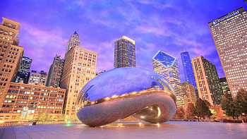 Evening Reflections, Chicago Illinois HD wallpaper