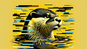 Majestic Otter - Vibrant Digital Art Background, otter, illustration, Digital Art, Animal, water HD wallpaper