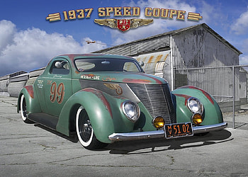 1937 Speed Coupe, 1937, hot rod, gree, cars HD wallpaper