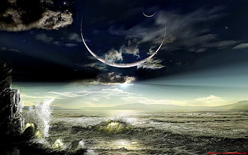 stormy sea, landscape, blue, sea, stormy HD wallpaper