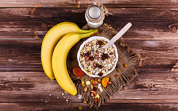 Muesli and Banana, banana, graphy, food, muesli HD wallpaper