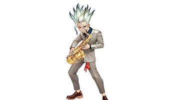 Anime boy, Dr. Stone, minimal, Senku Ishigami HD wallpaper