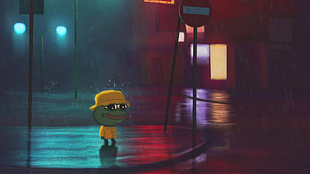 Pepe In The Rain, pepe-the-frog, sad, artist, artwork, digital-art, deviantart HD wallpaper