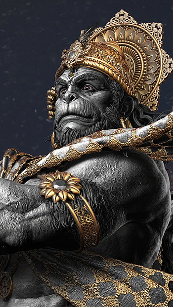 Hanuman, Dark Theme, Big Statue HD phone wallpaper