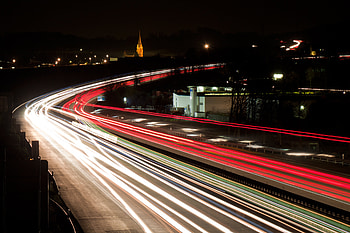 City Lights, Cities, Night, Road, Turn, Movement, Traffic, Long-Term Exposure HD wallpaper