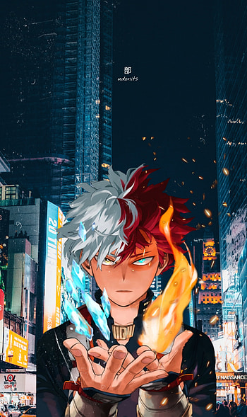 Shoto Todoroki, electric blue, art HD phone wallpaper