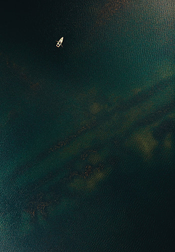 Water, Sea, View From Above, Ripples, Ripple, Minimalism, Boat HD phone wallpaper