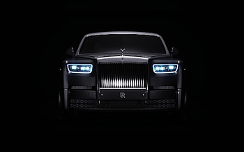 Rolls-Royce Phantom, Minimal, Black background HD wallpaper