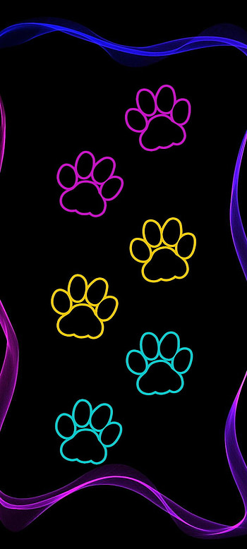 Neon Paw Prints HD phone wallpaper