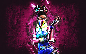 Fortnite Komplex Rainbow Skin, Fortnite, main characters, purple stone background, Komplex Rainbow, Fortnite skins, Komplex Rainbow Skin, Komplex Rainbow Fortnite, Fortnite characters HD wallpaper