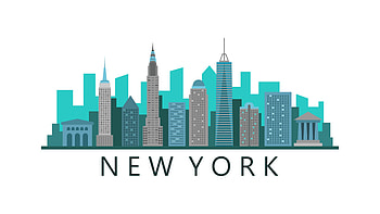 New York skyline on white background, Aerial cityscape, Stock video, Urban landscapes HD wallpaper