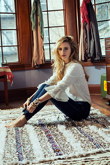 Brit Marling, Blonde blue eyes, Long hair, White blouse HD phone wallpaper