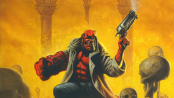 Hellboy Gun Up, hellboy, superheroes, artwork, artist, artstation HD wallpaper
