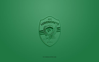 PFC Ludogorets Razgrad, creative 3D logo, green background, Bulgarian First League, 3d emblem, Bulgarian football team, Bulgaria, 3d art, Parva liga, football, PFC Ludogorets Razgrad 3d logo HD wallpaper