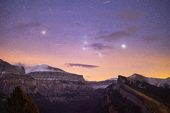Mountain Constellations Stars Gleaming Above The Peaks, stars, night, sky, nature HD wallpaper