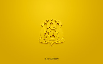 Saif Sporting Club, creative 3D logo, yellow background, Bangladesh Premier League, 3d emblem, Bangladeshi football club, Bangladesh, 3d art, football, Saif Sporting Club 3d logo HD wallpaper