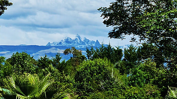 Mount Kenya, africa, clouds, landscape, trees, sky HD wallpaper