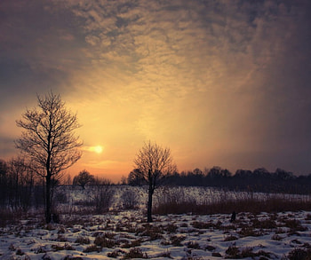 Sunset, landscape, clouds, sky HD wallpaper