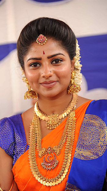 Rachita ram, racchu, kannada actress, saree beauty, bridal HD phone wallpaper