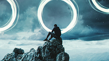 Life Circles, alone, artist, artwork, digital-art, deviantart HD wallpaper