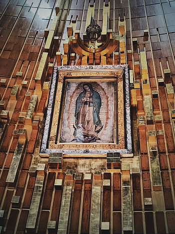 VIRGEN DE GUADALUPE, brickwork, metropolitan_area, PINTURA, RELIGIOSO, MEXICO HD phone wallpaper