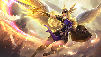 Freya, wings, fantasy, luminos, mobile legends, angel HD wallpaper