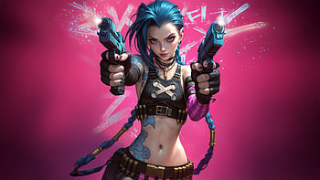 Jinx Redemption, jinx-league-of-legends, league-of-legends, games, ai, artwork, art, digital-art, pixiv, video-games HD wallpaper