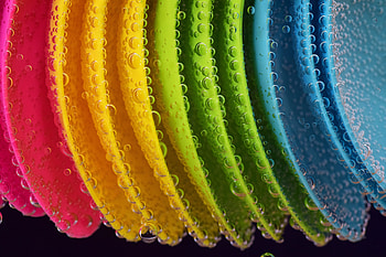 Drops, Macro, Close-Up, Plastic Spoons HD wallpaper