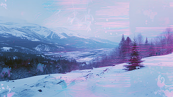 Snowy Glitch Art Landscape, snowy landscape, glitch, winter landscape, snow, mountain, Snowy Mountain HD wallpaper