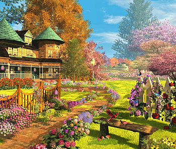 land live, garden, country, park, house HD wallpaper