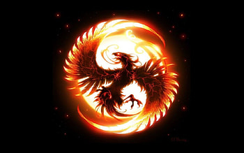 ***Firewings***, wings, phoenix, , dark, fantasy, abstract, , fantasy art, fire, burn HD wallpaper