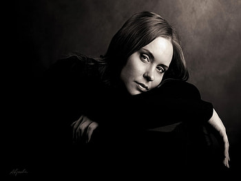 everything is calm..., white, black, think, woman HD wallpaper