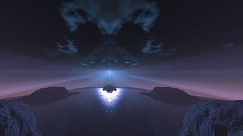 Sunset On Aldebaran Mars II, star, planet, terragen, aldebaran HD wallpaper