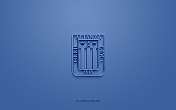 Club Alianza Lima, creative 3D logo, blue background, Peruvian Primera Division, 3d emblem, Peruvian football club, Lima, Peru, 3d art, Liga 1, football, Club Alianza Lima 3d logo HD wallpaper