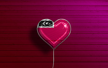 I Love Kuala Nerus District, Terengganu, , realistic balloons, blue wooden background, Day of Kuala Nerus District, district of Terengganu, flag of Kuala Nerus District, Malaysia, balloon with flag, Kuala Nerus District HD wallpaper
