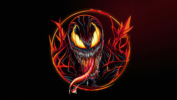 Venom Carnage Fire Minimal , venom, carnage, superheroes, minimalism, minimalist, artist, artwork, digital-art HD wallpaper