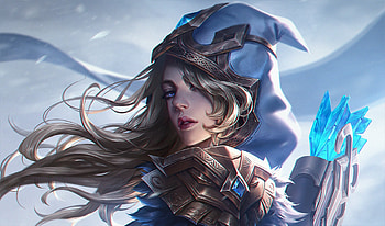 Fantasy girl, chome, blue, fantasy, ashe, art, face, c home HD wallpaper