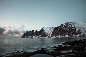 Coast, mountains, sea, nature HD wallpaper