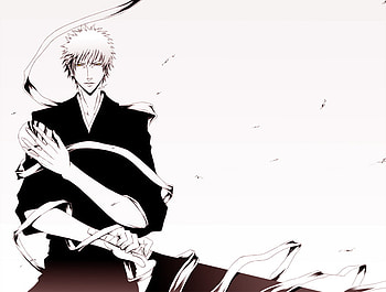 Ichigo in black and white, vizard, ichigo, mask, black and white HD wallpaper