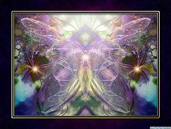 Fractal Butterfly, butterfly, fantasy, light, lavender, fractal HD wallpaper