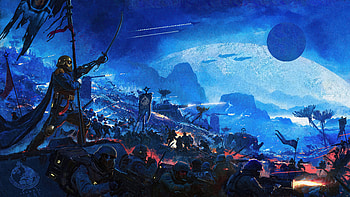 Helldivers 2 — Azure Warfront ( Sci‑Fi Battle), Video Game, Blue, Sci Fi Battle HD wallpaper