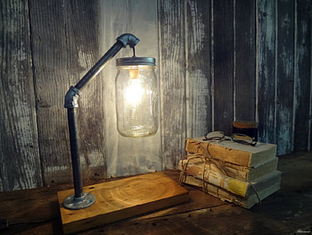 Rustic Chic Desk Lamp, lamp, ideas, rustic, crafts, decoration, jar, light, mason, chic, desk HD wallpaper