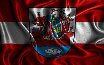 Bremerhaven flag, , silk wavy flags, german cities, Flag of Bremerhaven, fabric flags, Day of Bremerhaven, 3D art, Bremerhaven, Europe, cities of Germany, Bremerhaven 3D flag, Germany HD wallpaper