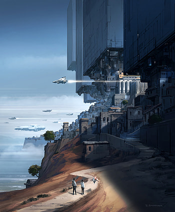 Fantasy, Art, Spaceship, Future HD phone wallpaper