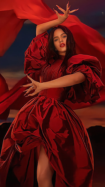 Rosalía, red, Larosalia, dress, Motomami, Rosalia, Elmalquerer, Saoko, Mac HD phone wallpaper