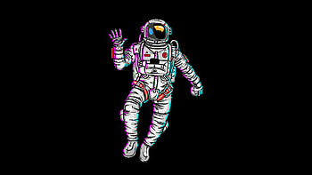 Astronaut Waving Hand Minimal , astronaut, artist, artwork, digital-art, minimalism, minimalist, dark, black HD wallpaper