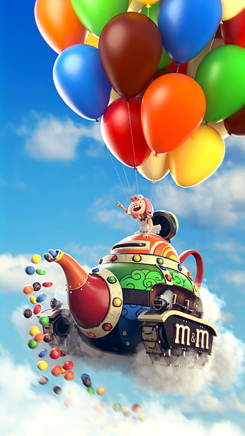 Dario Bonito, M&M's rolling teapot, Whimsical design, Playful spin HD phone wallpaper