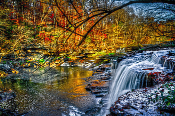 Nature, Rivers, Waterfall, Forest HD wallpaper